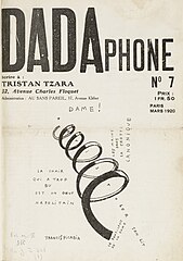 Revue Dadaphone n°7, recueil littéraire et artistique, couverture Tristan Tzara, 1920