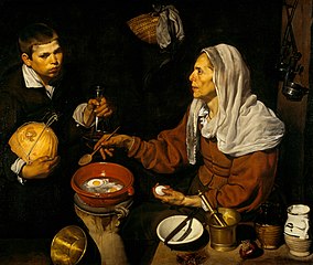 Diego Vélasquez, Vieille faisant frire des oeufs, 1618