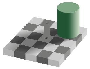 Illusion d’optique jouant sur la perception différente d’une même couleur 2/2