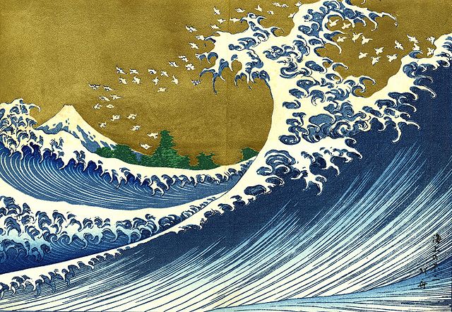 Hokusai, estampe tirée des Cent vues du mont Fuji, 1834 