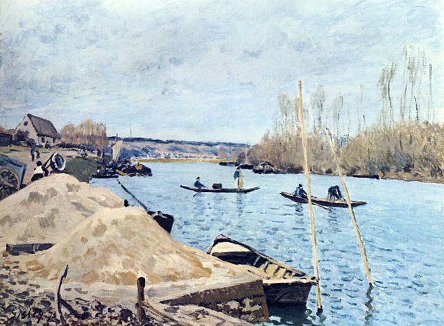 La Seine au Port-Marly, tas de sable, Alfred Sisley, 1875 