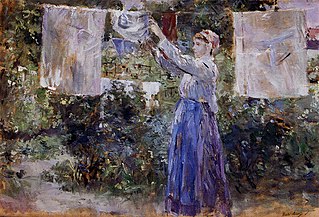 La blanchisseuse, ou Femme étendant le linge, Berthe Morisot, 1881