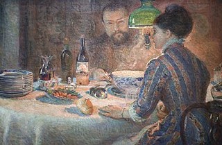 Sous la Lampe, Marie Bracquemond, (représentation d'Alfred Sisley et sa femme), 1887 
