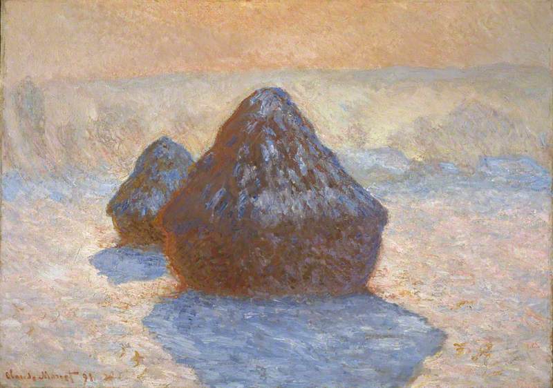 Les Meules, Effet de neige, Claude Monet, 1891, Art Institute of Chicago, Etats- Unis 