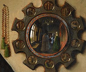Détails de la toile Les époux Arnolfini, Jan van Eyck, 1434 