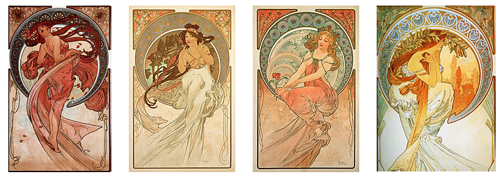 Série Les Arts, 1898, Danse, Musique, Peinture et Poésie 