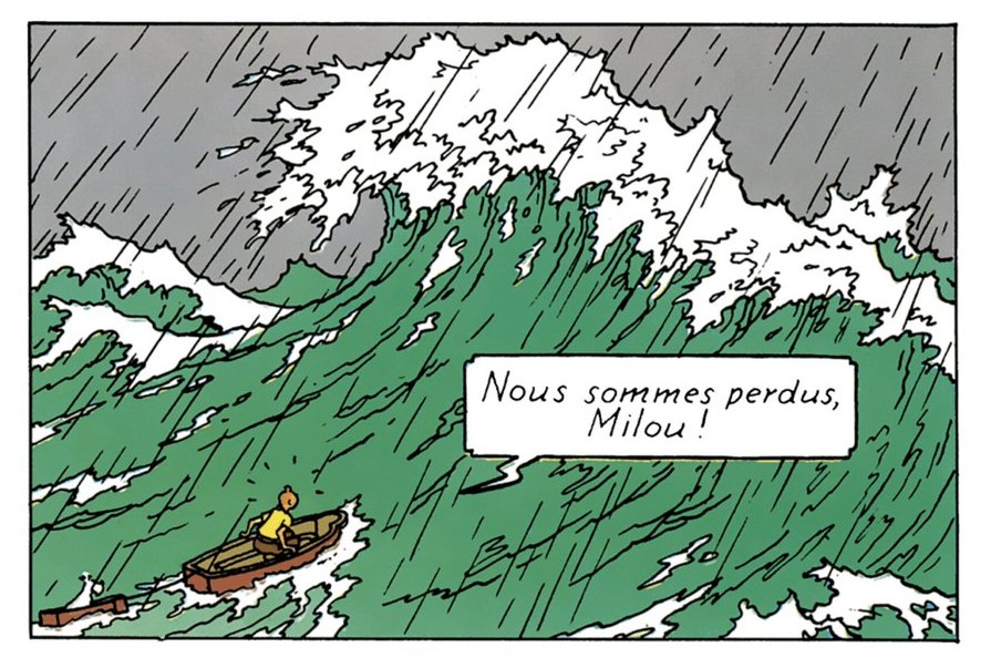 La Grande Vague chez Hergé, album Les Cigares du pharaon p.12