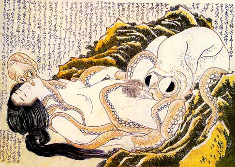 Le rêve de la femme du pêcheur, Hokusai, 1814 