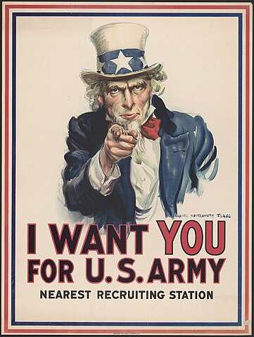 Affiche américaine de recrutement de la Première Guerre mondiale, vers 1917, James Montgomery Flagg 