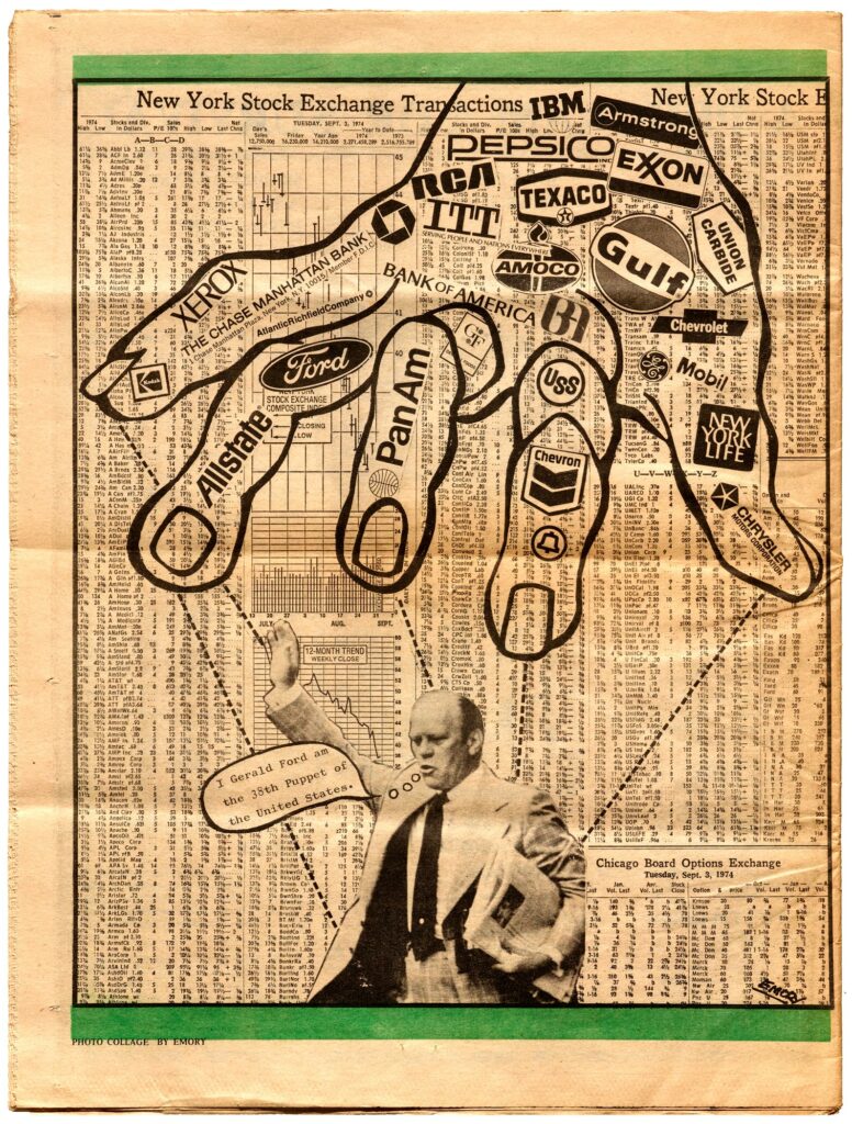 Collage de Emory Douglas, magazine The black Panther, Septembre 1974 