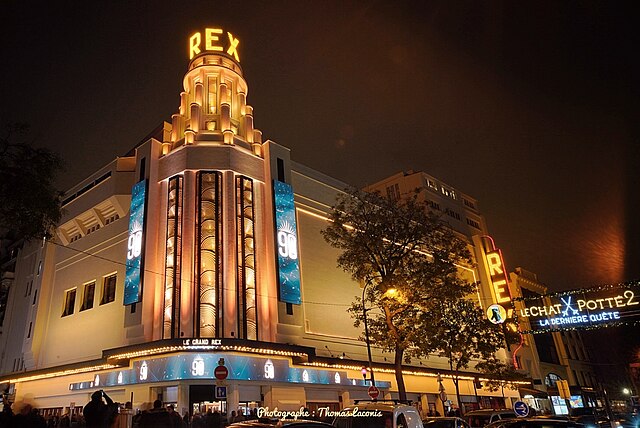 Façade du Grand Rex après sa restauration à l'identique en 2022, Auguste Bluysen, 1932